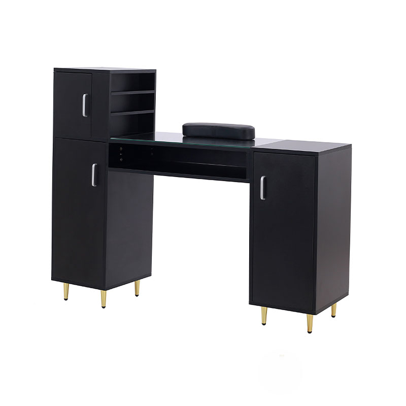 HZ2024BK / HZ2024W マニキュアテーブル ガラストップ ネイルテックデスク