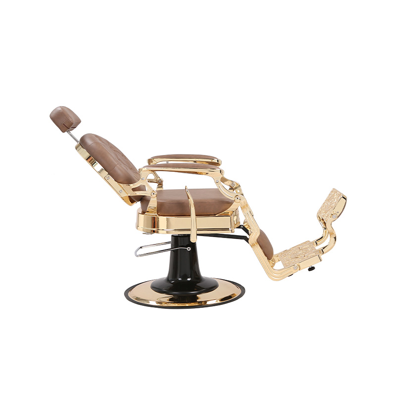 HZ8799B-K / HZ8799B-R / HZ8799G-R / HZ8799H-Z ゴールドフレームのブラックのバーバーチェア