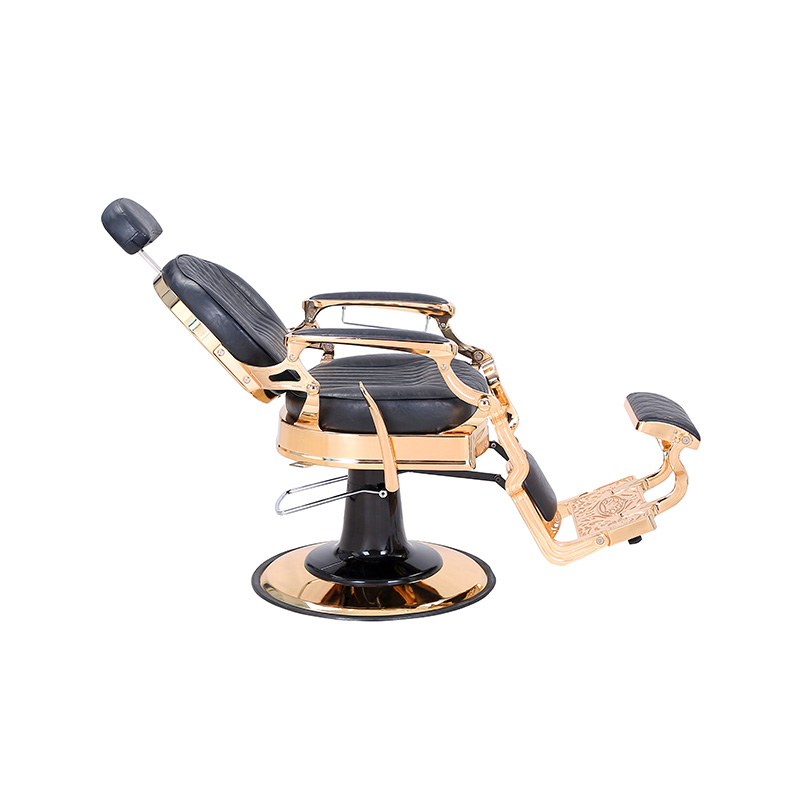 HZHZ8799E 黒の格子縞のレトロな理髪椅子