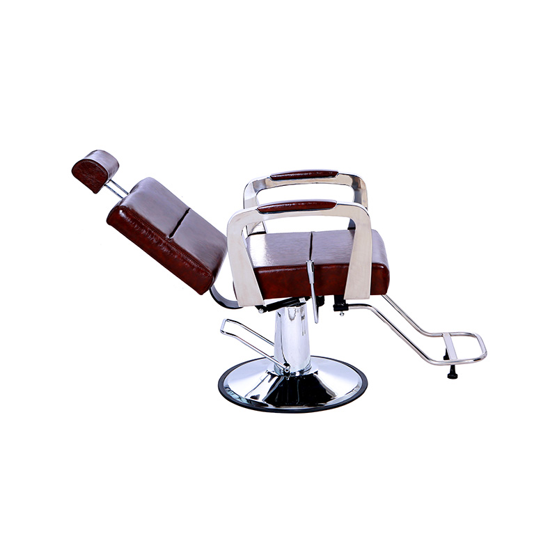 HZ8744 ブラウン シルバー肘掛け付き多目的サロンチェア