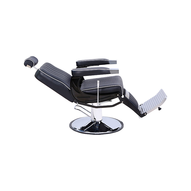 HZ8752SX 白黒ロールエッジストリップ縦縞ヘアスタイリングチェア