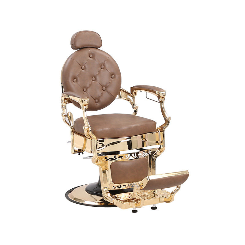 HZ8799B-K / HZ8799B-R / HZ8799G-R / HZ8799H-Z ゴールドフレームのブラックのバーバーチェア