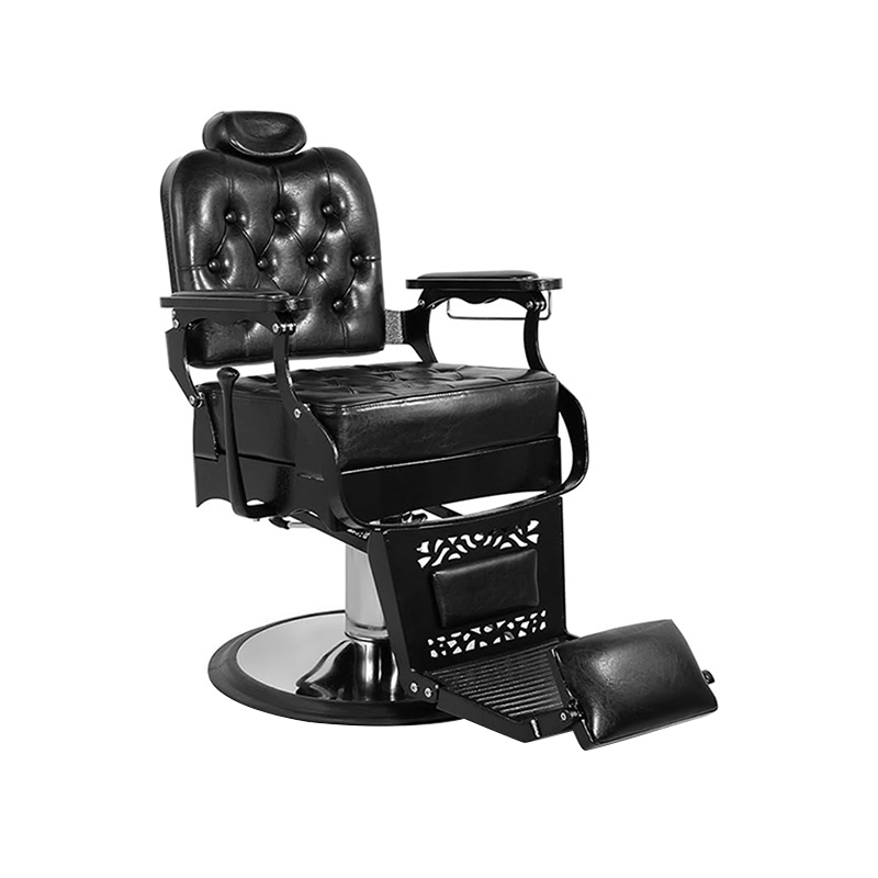 HZ8798 ブラックスクエア背もたれバックルヴィンテージヘアサロンチェア